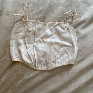 Urban Outfitters Cream Ribbed Top